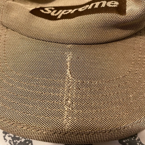 Supreme Jacquard Logo Camp 5 Panel Cap Tan - Picture 7 of 8